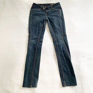 Express Stella Skinny Jeans Dark Wash Zipper Pocket Detail Women Size 2